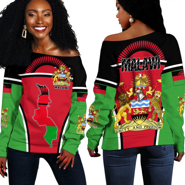 Malawi Active Flag Off Shoulder Sweatshirt