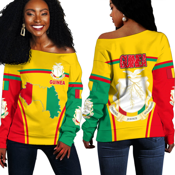 Guinea Active Flag Off Shoulder Sweatshirt