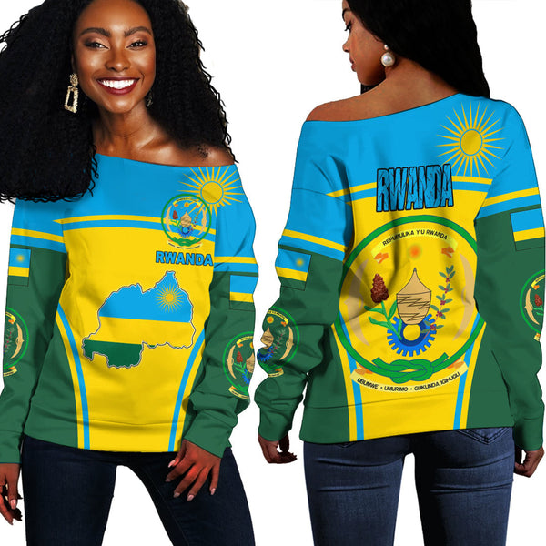 Rwanda Active Flag Off Shoulder Sweatshirt