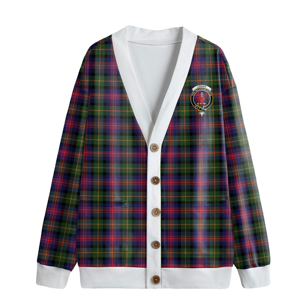 Logan Modern Tartan Crest Knitted Fleece Cardigan