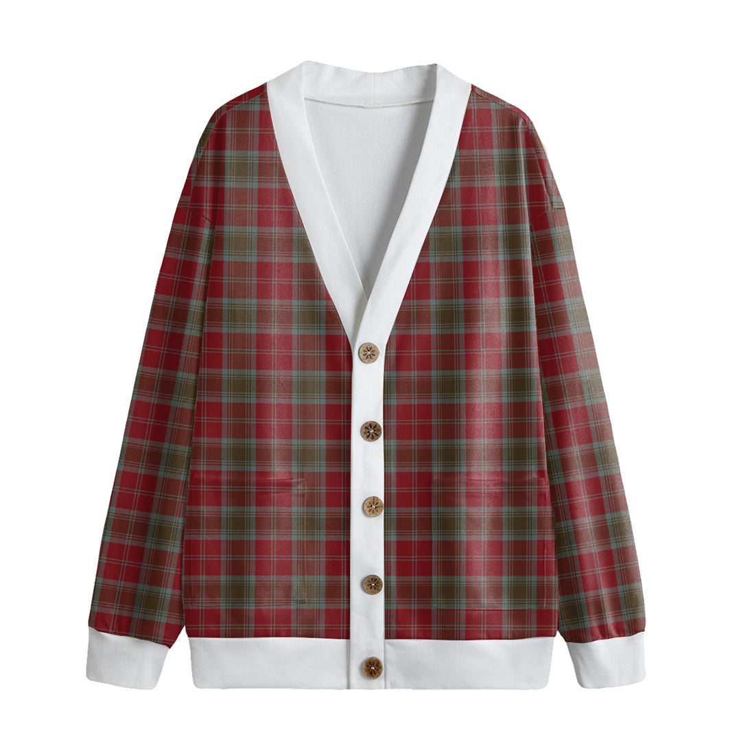 Lindsay Weathered Tartan Plaid Knitted Fleece Cardigan