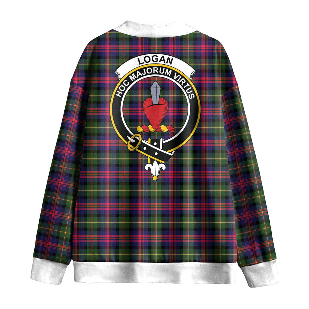 Logan Modern Tartan Crest Knitted Fleece Cardigan