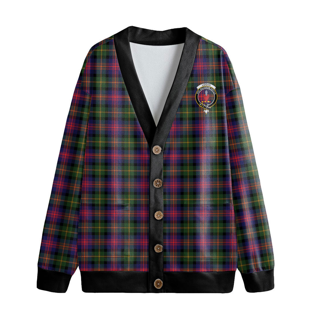 Logan Modern Tartan Crest Knitted Fleece Cardigan