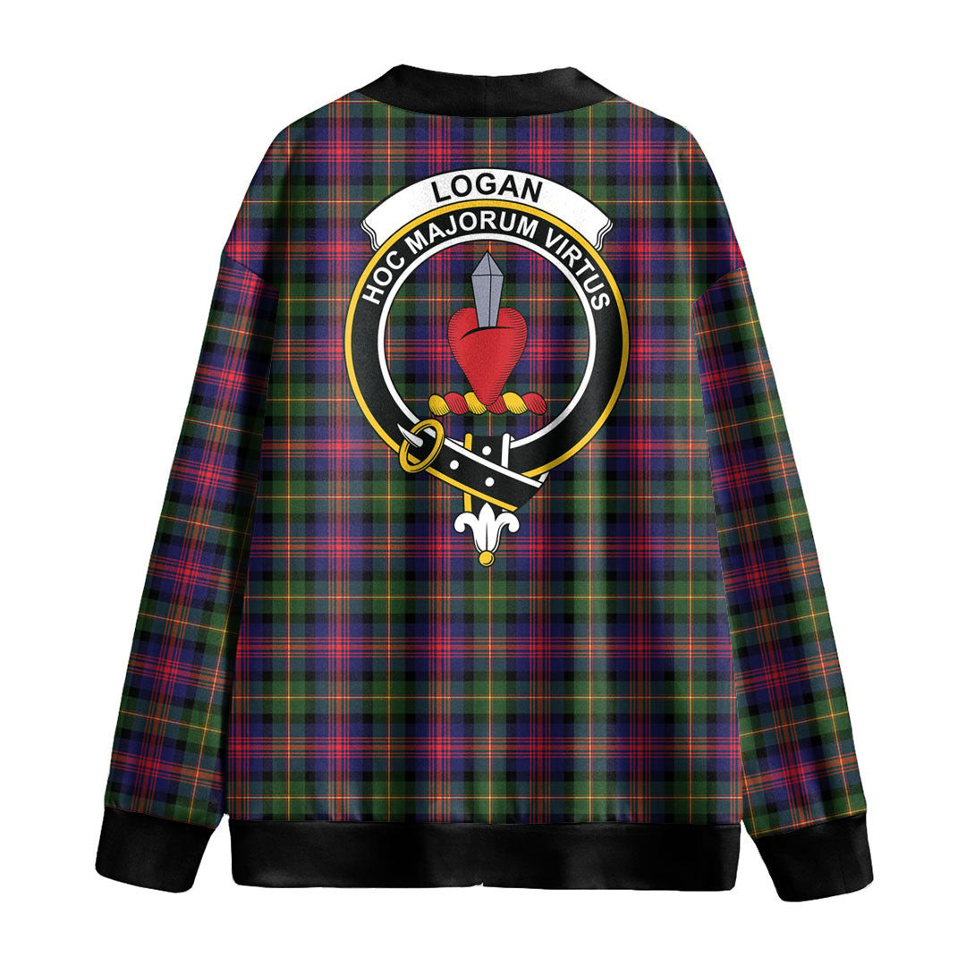 Logan Modern Tartan Crest Knitted Fleece Cardigan