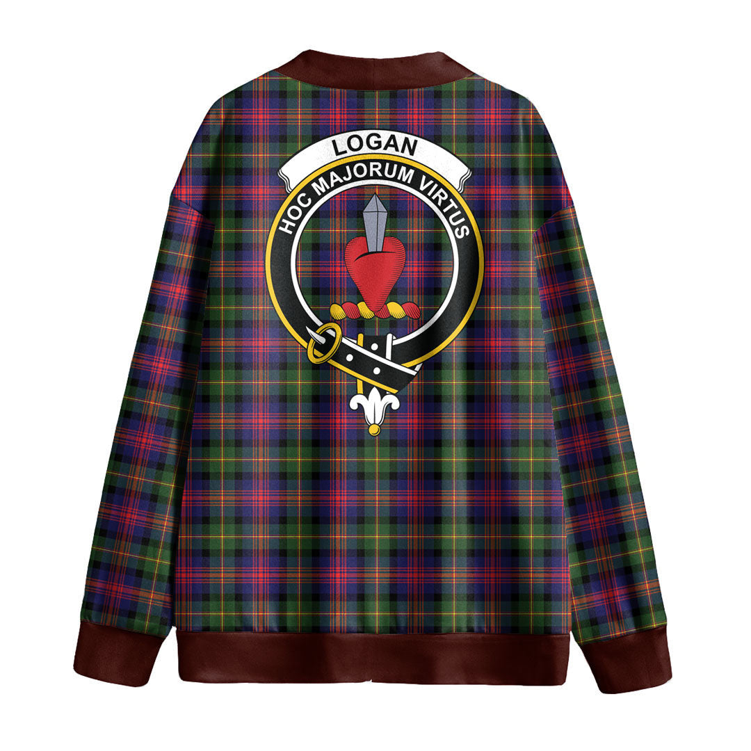 Logan Modern Tartan Crest Knitted Fleece Cardigan