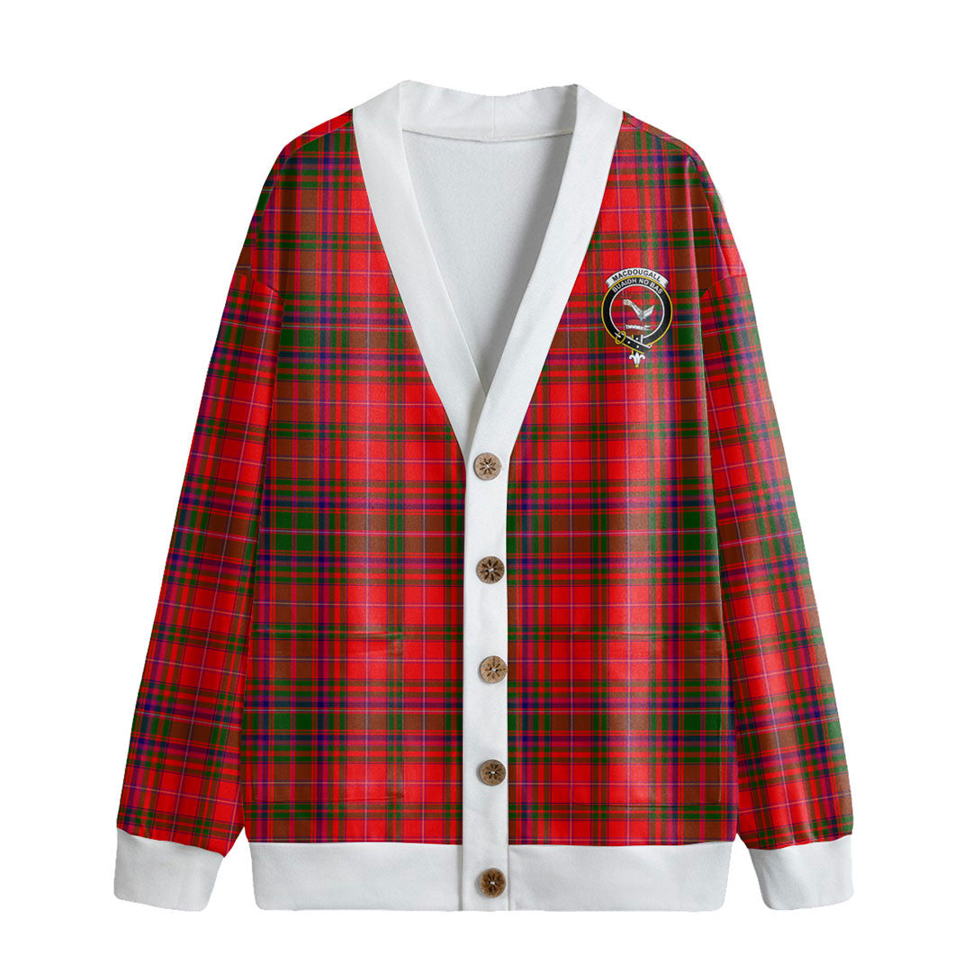 MacDougall Modern Tartan Crest Knitted Fleece Cardigan