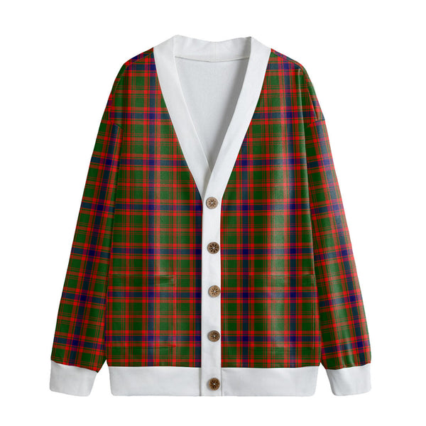 Nithsdale District Tartan Plaid Knitted Fleece Cardigan