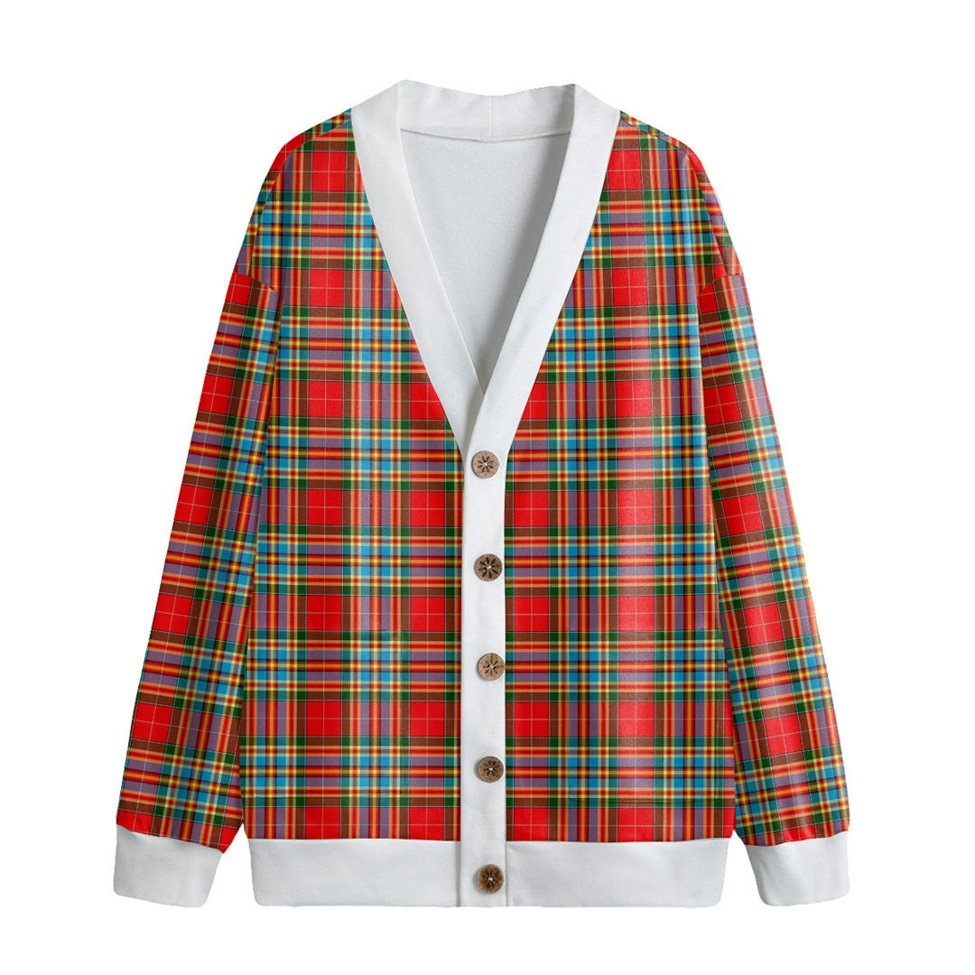 Chattan Tartan Plaid Knitted Fleece Cardigan