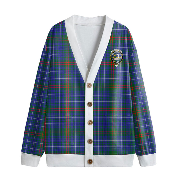 Edmonstone Tartan Crest Knitted Fleece Cardigan