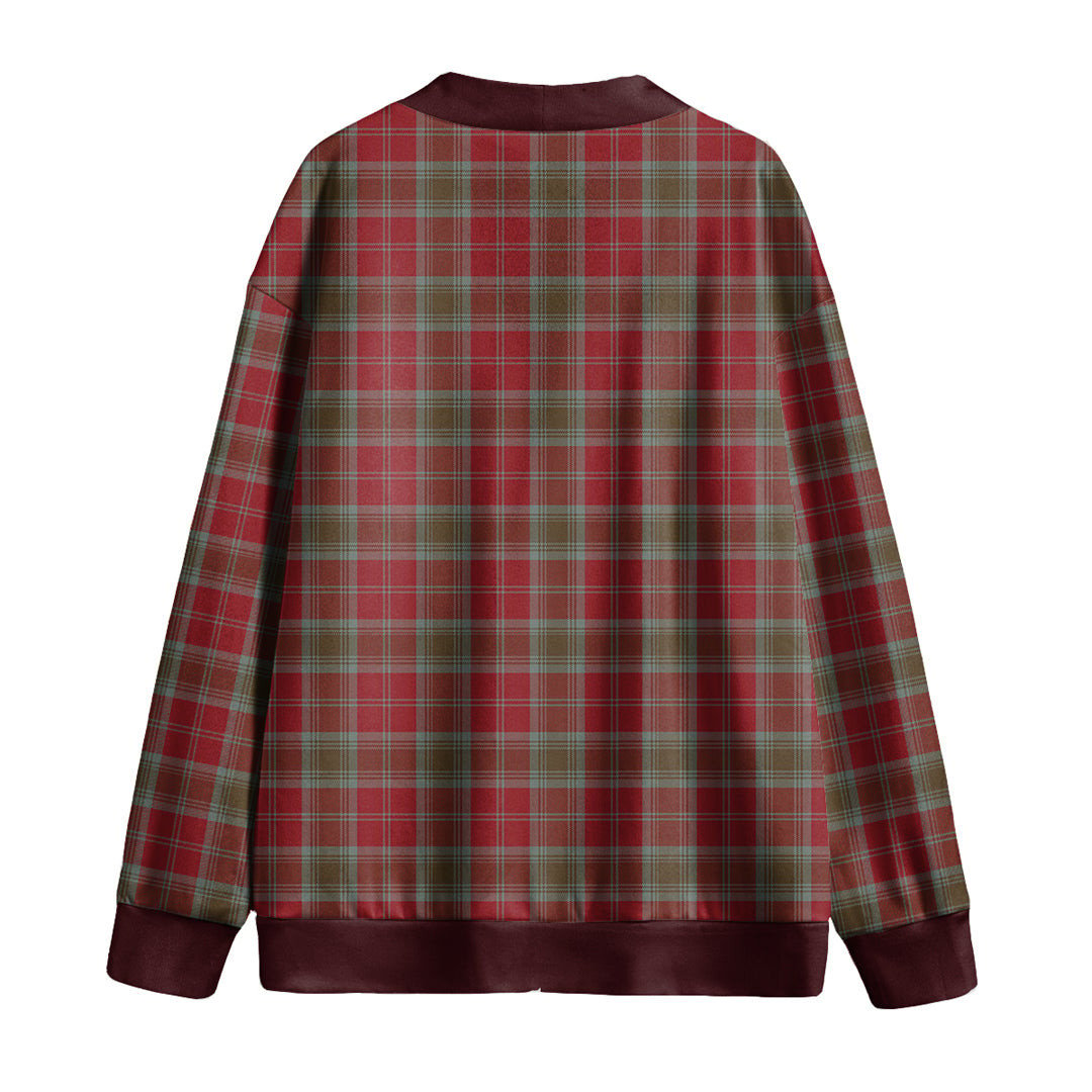 Lindsay Weathered Tartan Plaid Knitted Fleece Cardigan