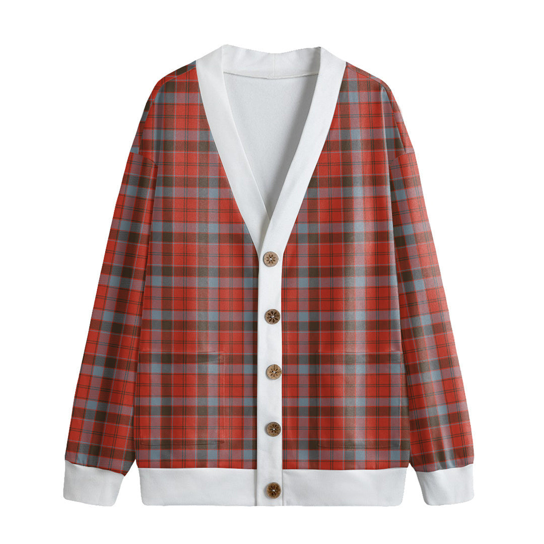 Robertson Weathered Tartan Plaid Knitted Fleece Cardigan