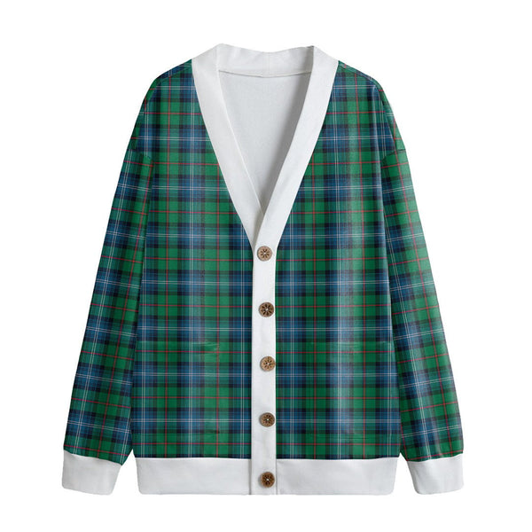 Urquhart Ancient Tartan Plaid Knitted Fleece Cardigan