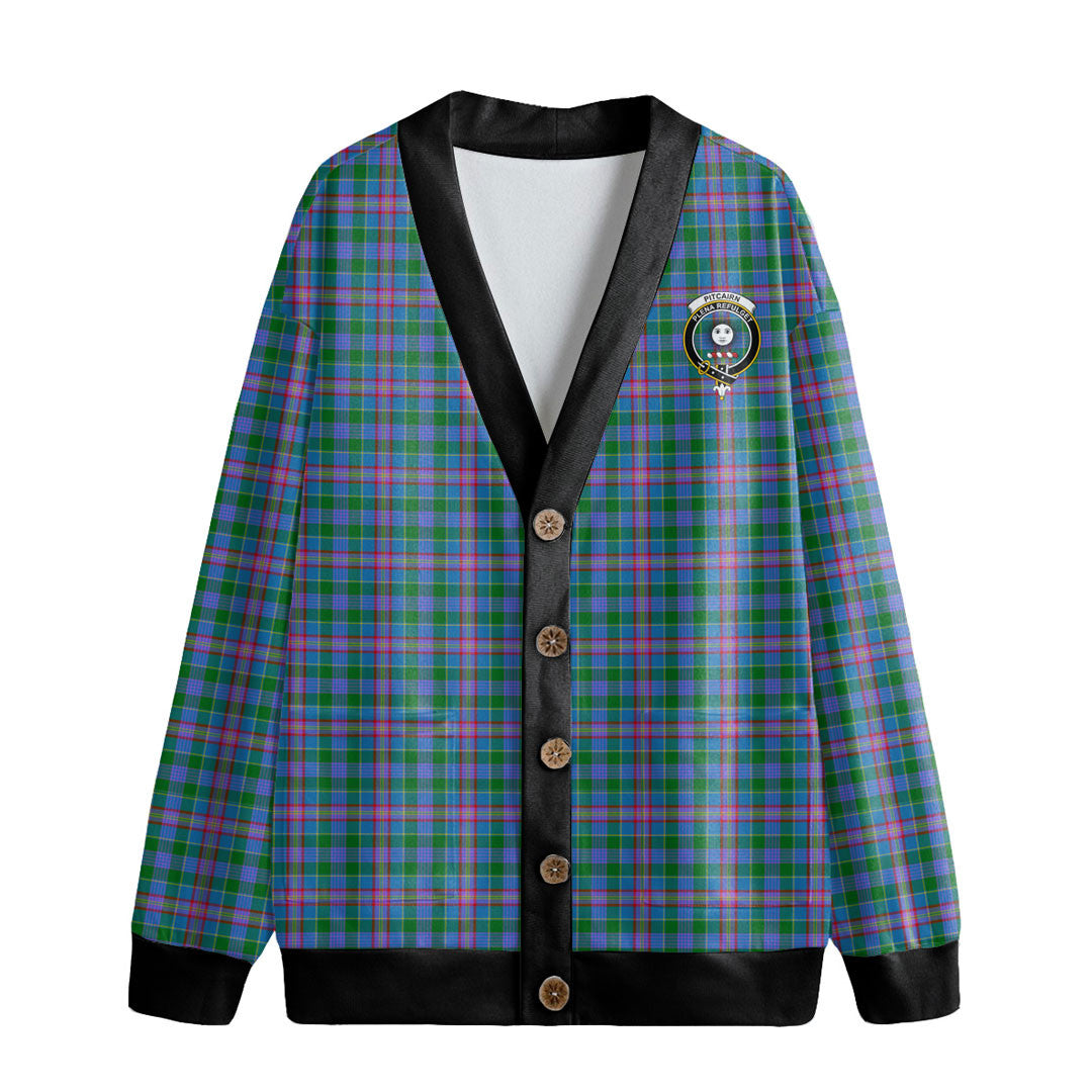 Pitcairn Hunting Tartan Crest Knitted Fleece Cardigan