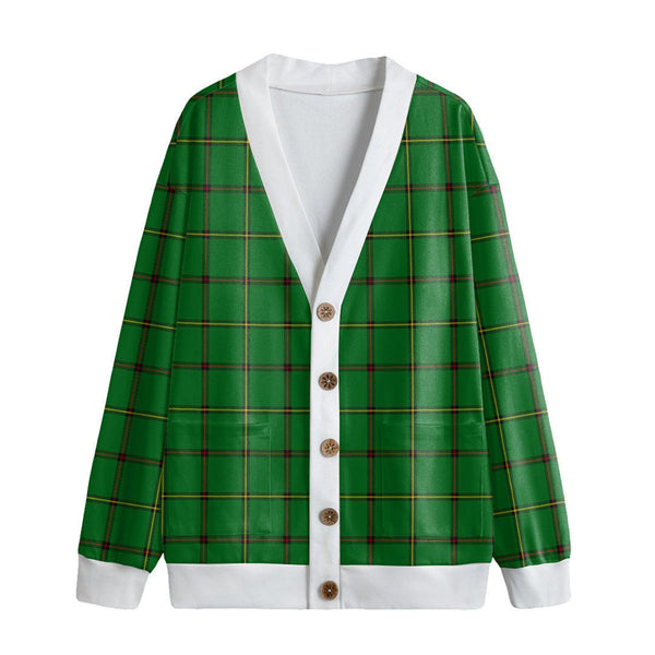 Don Tribe of Mar Tartan Plaid Knitted Fleece Cardigan