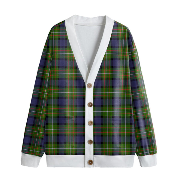 Fergusson Modern Tartan Plaid Knitted Fleece Cardigan