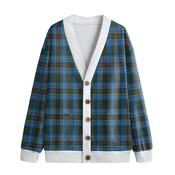 Cockburn Modern Tartan Plaid Knitted Fleece Cardigan