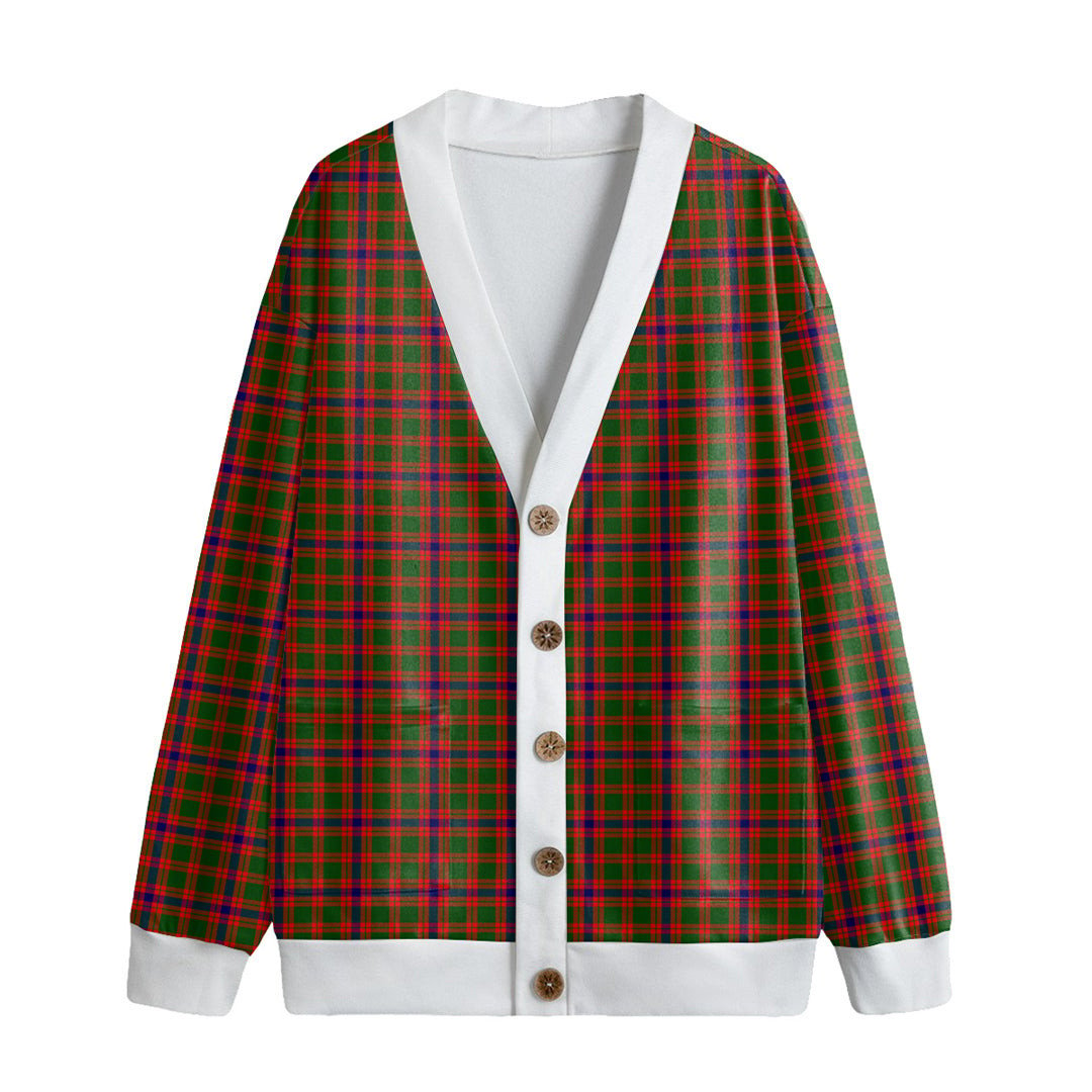 Skene Modern Tartan Plaid Knitted Fleece Cardigan