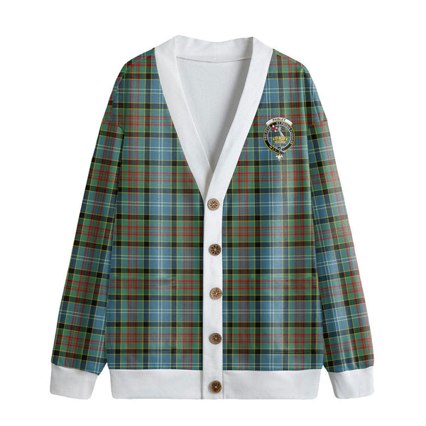 Paisley District Tartan Crest Knitted Fleece Cardigan