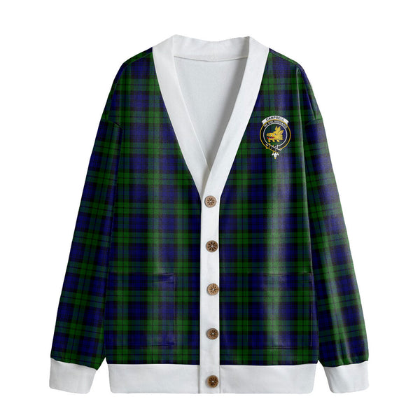 Campbell Modern Tartan Crest Knitted Fleece Cardigan