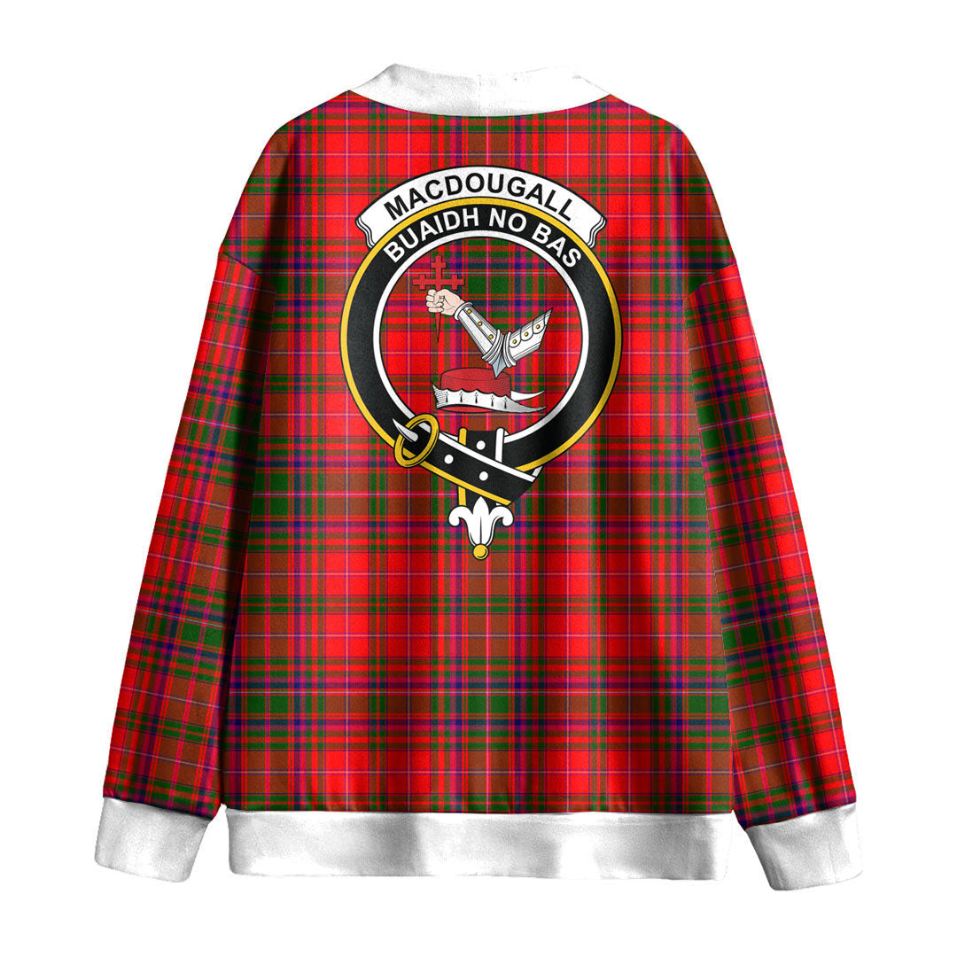 MacDougall Modern Tartan Crest Knitted Fleece Cardigan