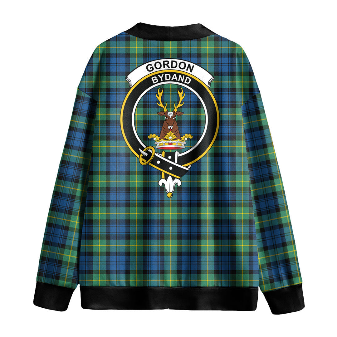 Gordon Ancient Tartan Crest Knitted Fleece Cardigan