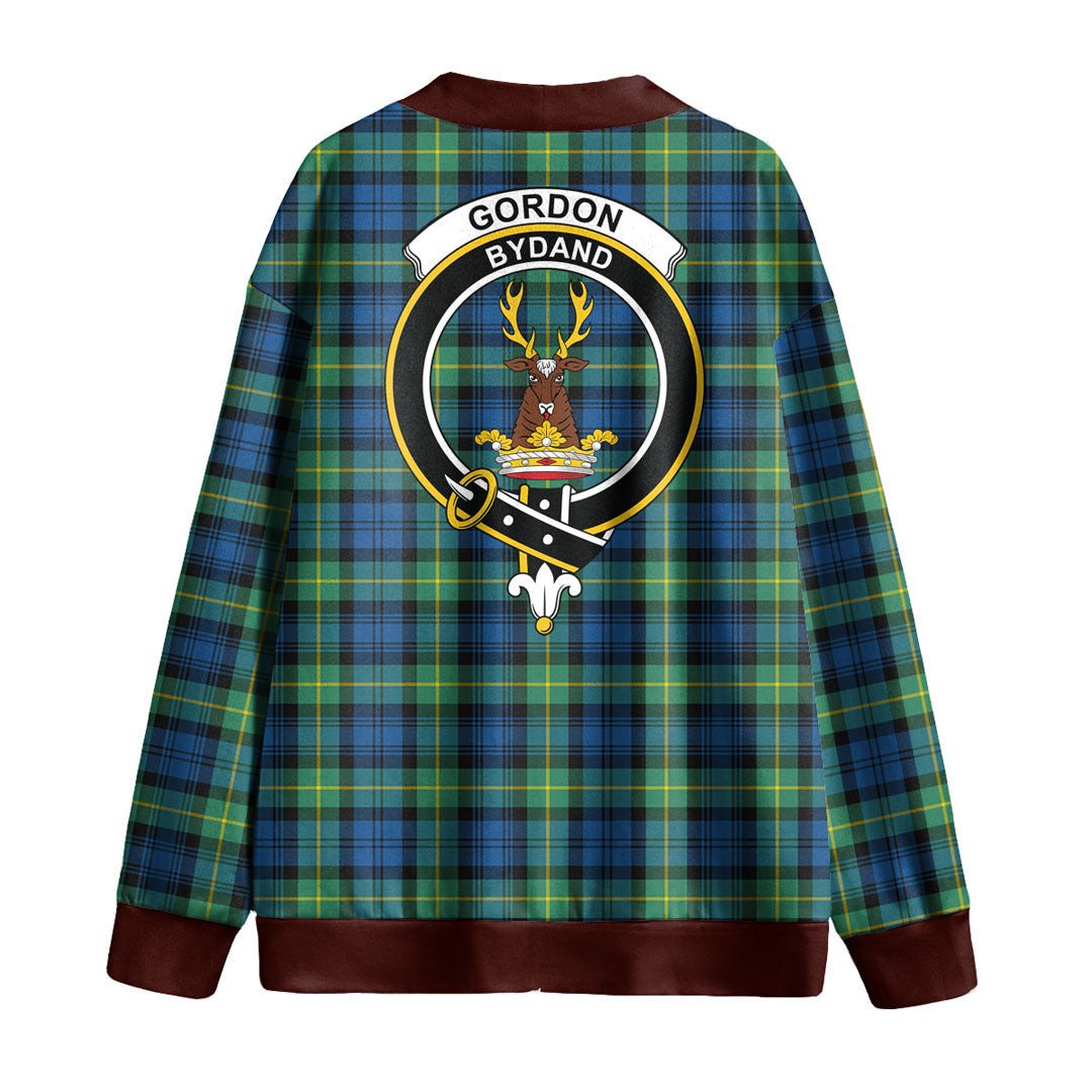 Gordon Ancient Tartan Crest Knitted Fleece Cardigan