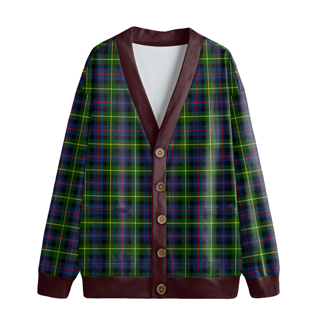 Farquharson Modern Tartan Plaid Knitted Fleece Cardigan