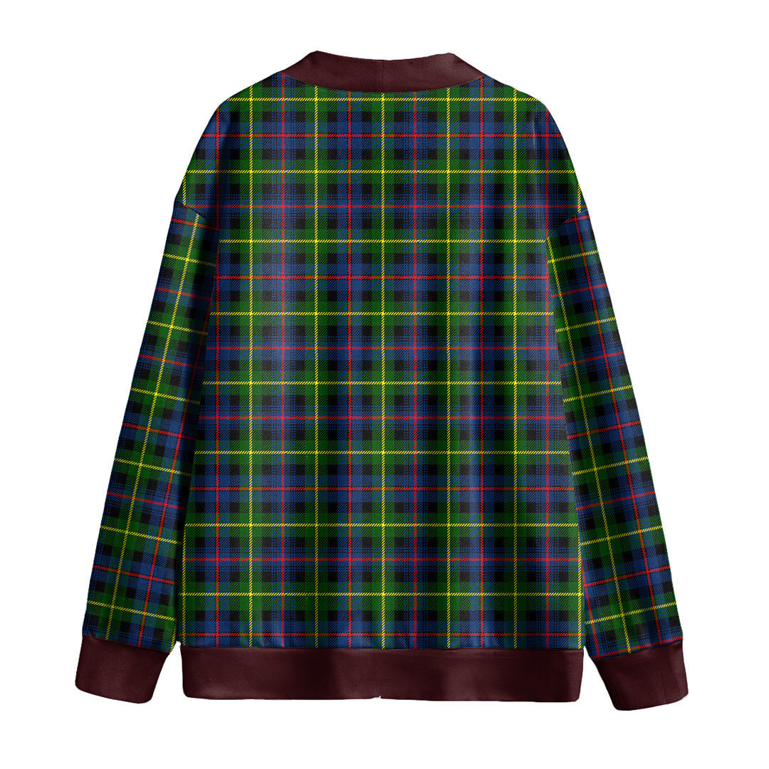 Farquharson Modern Tartan Plaid Knitted Fleece Cardigan