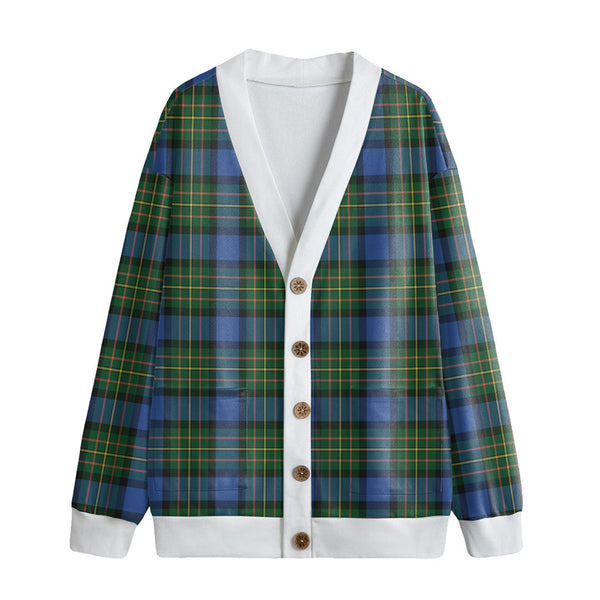 MacLaren Ancient Tartan Plaid Knitted Fleece Cardigan