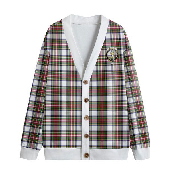 Stewart Dress Modern Tartan Crest Knitted Fleece Cardigan