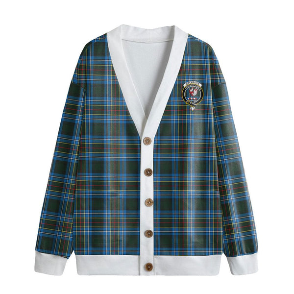 Cockburn Modern Tartan Crest Knitted Fleece Cardigan