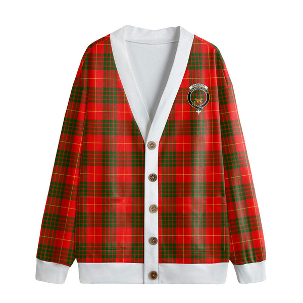 Cameron Modern Tartan Crest Knitted Fleece Cardigan