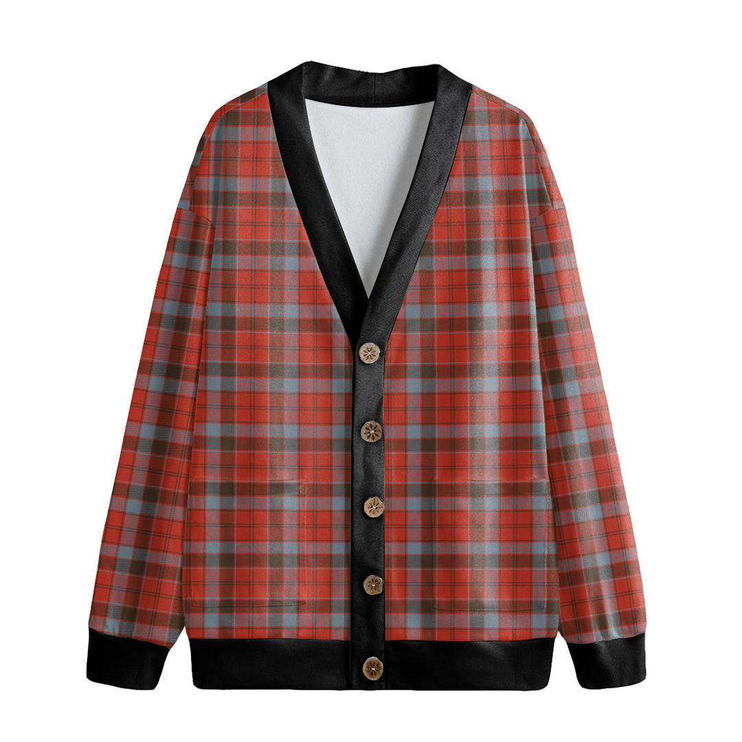 Robertson Weathered Tartan Plaid Knitted Fleece Cardigan