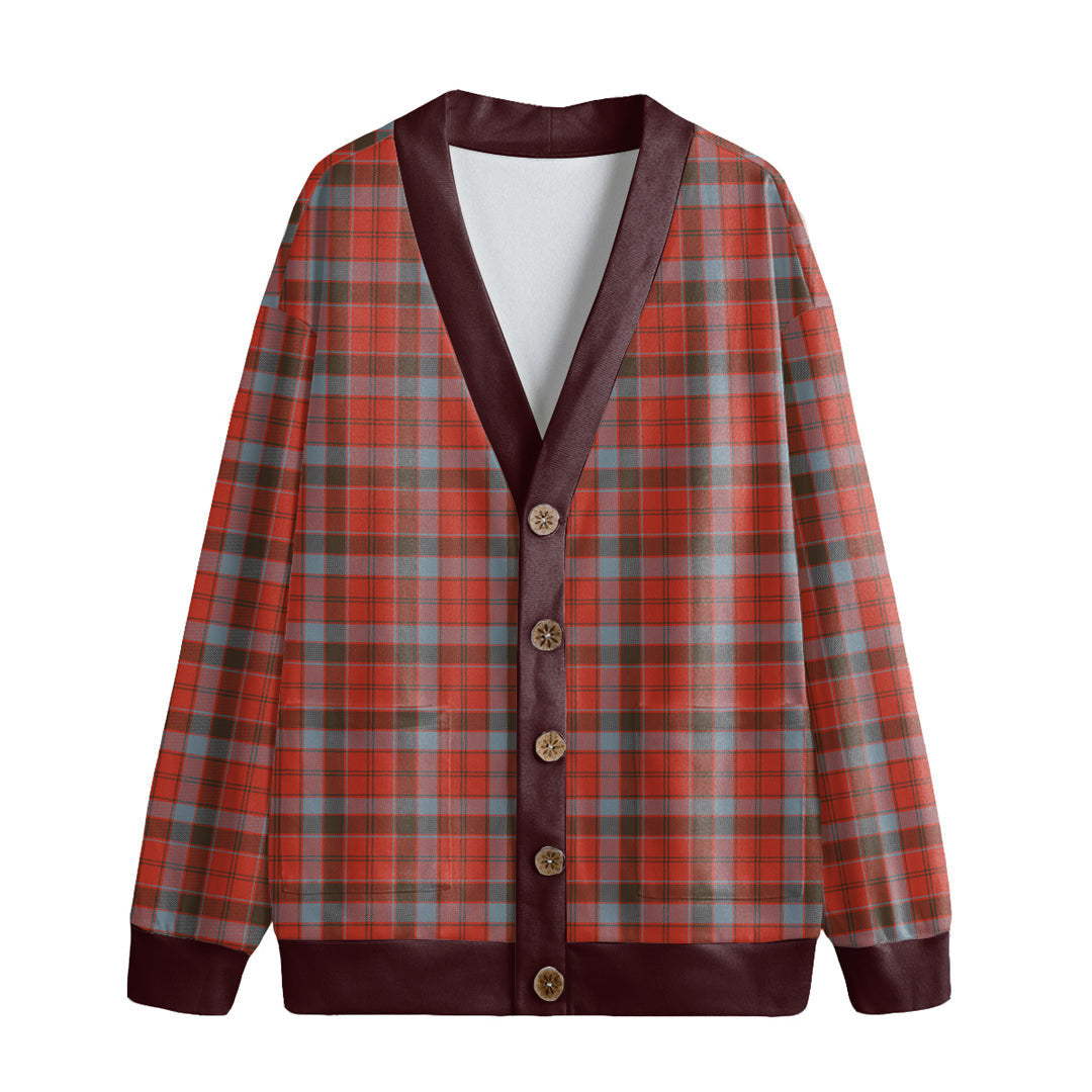 Robertson Weathered Tartan Plaid Knitted Fleece Cardigan