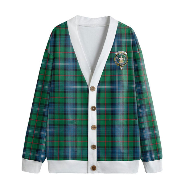 Urquhart Ancient Tartan Crest Knitted Fleece Cardigan
