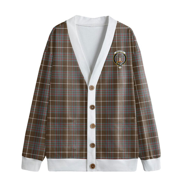 MacIntyre Hunting Weathered Tartan Crest Knitted Fleece Cardigan