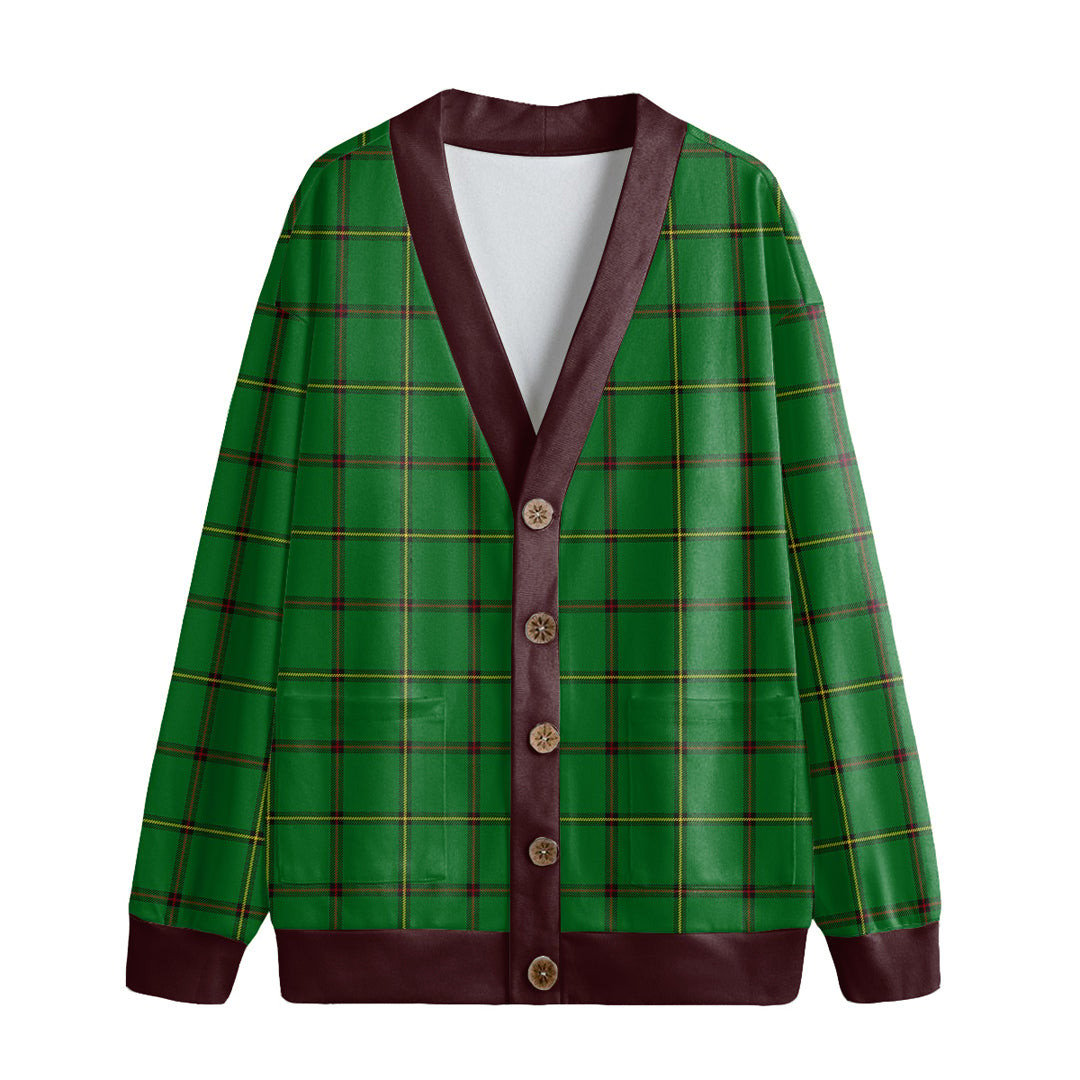 Don Tribe of Mar Tartan Plaid Knitted Fleece Cardigan