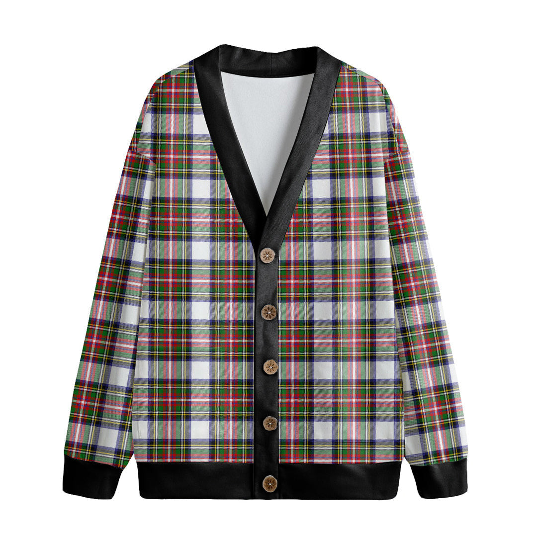 Stewart Dress Modern Tartan Plaid Knitted Fleece Cardigan