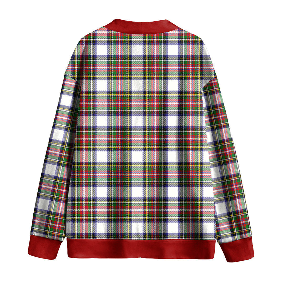 Stewart Dress Modern Tartan Plaid Knitted Fleece Cardigan