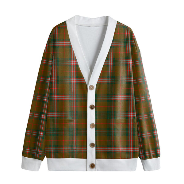 SCOTT BROWN MODERN Tartan Plaid Knitted Fleece Cardigan