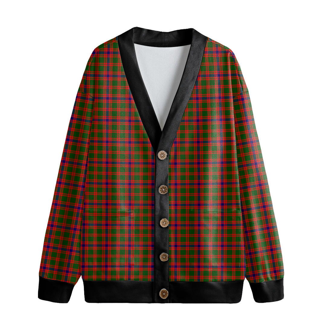 Skene Modern Tartan Plaid Knitted Fleece Cardigan