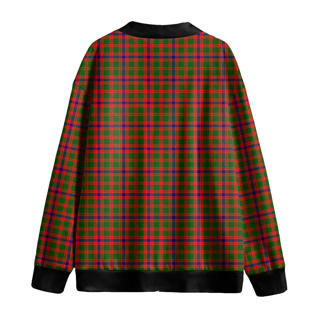 Skene Modern Tartan Plaid Knitted Fleece Cardigan