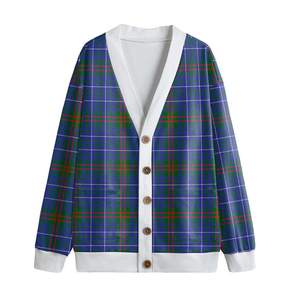 Edmonstone Tartan Plaid Knitted Fleece Cardigan