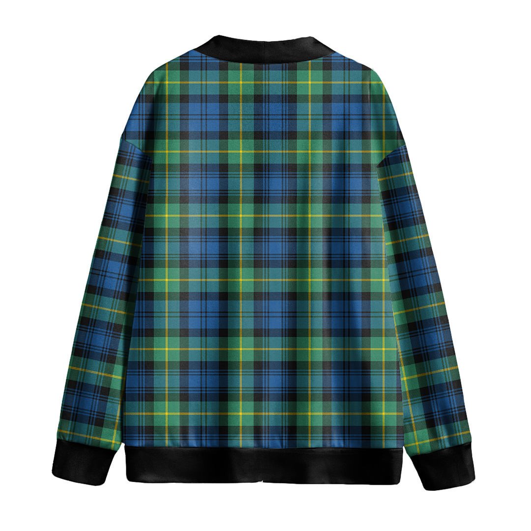 Gordon Ancient Tartan Plaid Knitted Fleece Cardigan