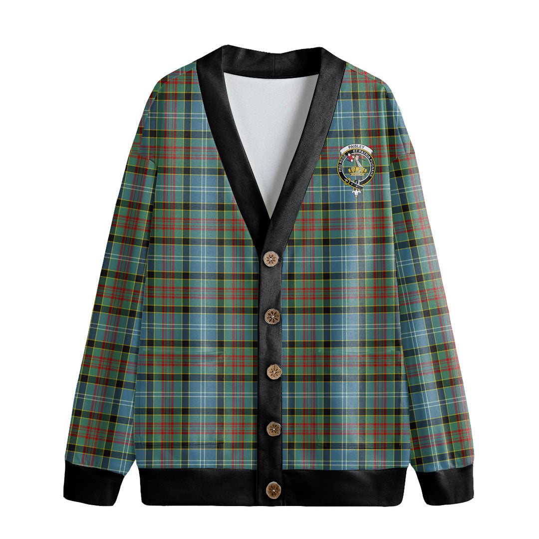 Paisley District Tartan Crest Knitted Fleece Cardigan