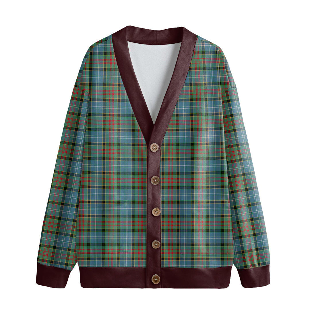 Paisley District Tartan Plaid Knitted Fleece Cardigan