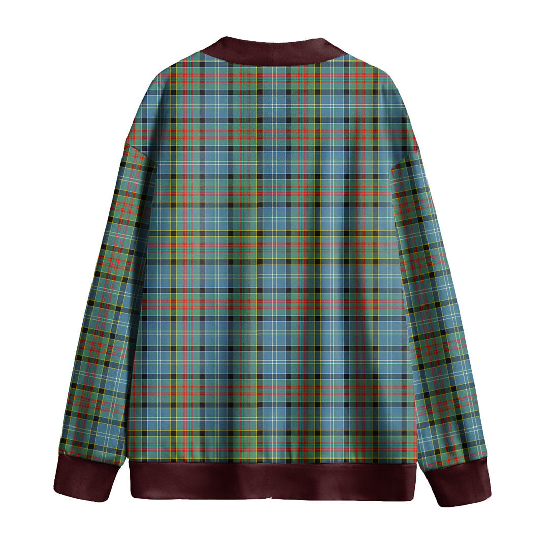 Paisley District Tartan Plaid Knitted Fleece Cardigan