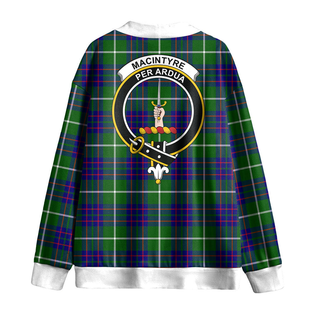 MacIntyre Hunting Modern Tartan Crest Knitted Fleece Cardigan