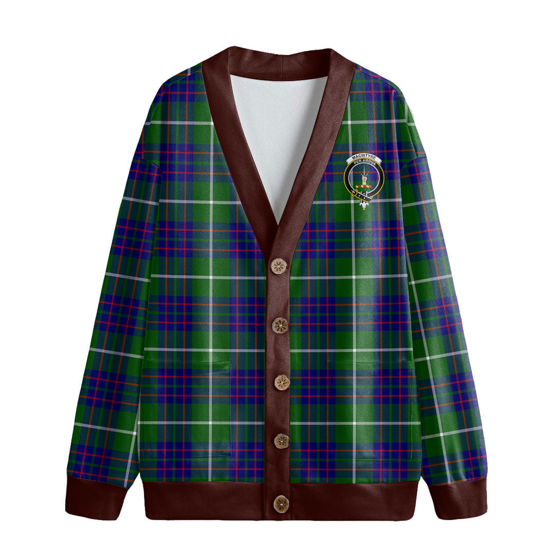 MacIntyre Hunting Modern Tartan Crest Knitted Fleece Cardigan