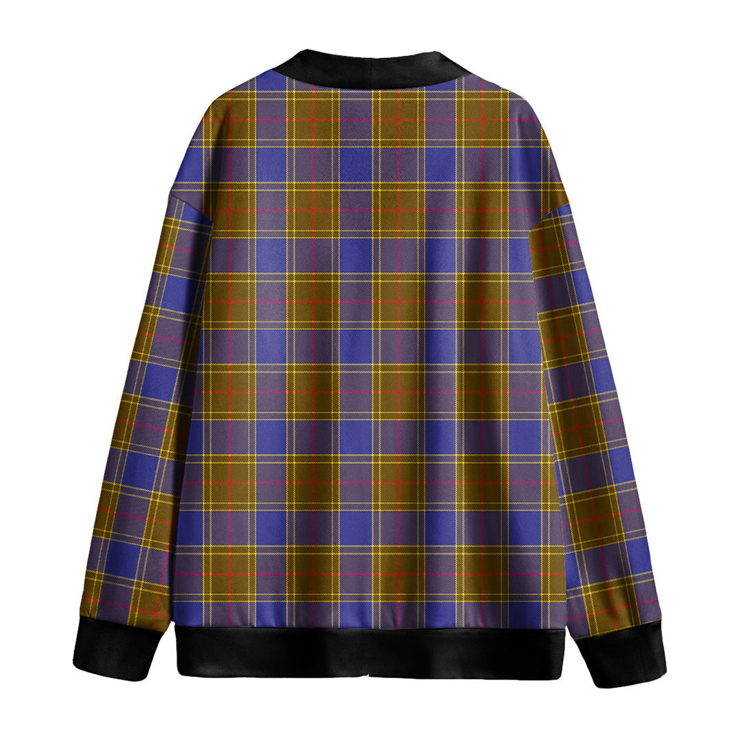 Balfour Modern Tartan Plaid Knitted Fleece Cardigan